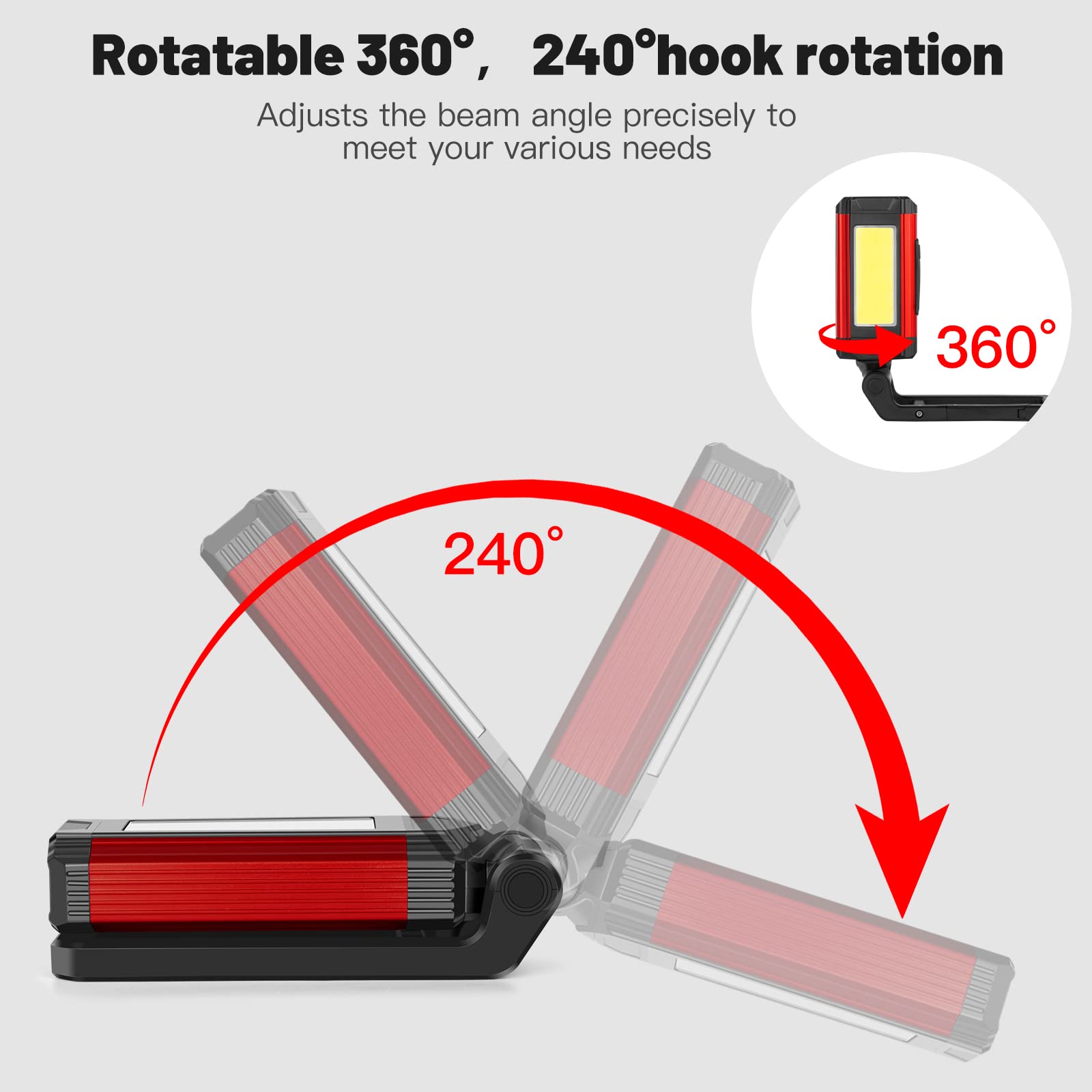 YiaMia work light delivers up to 1000 lumens for clear visibility.
