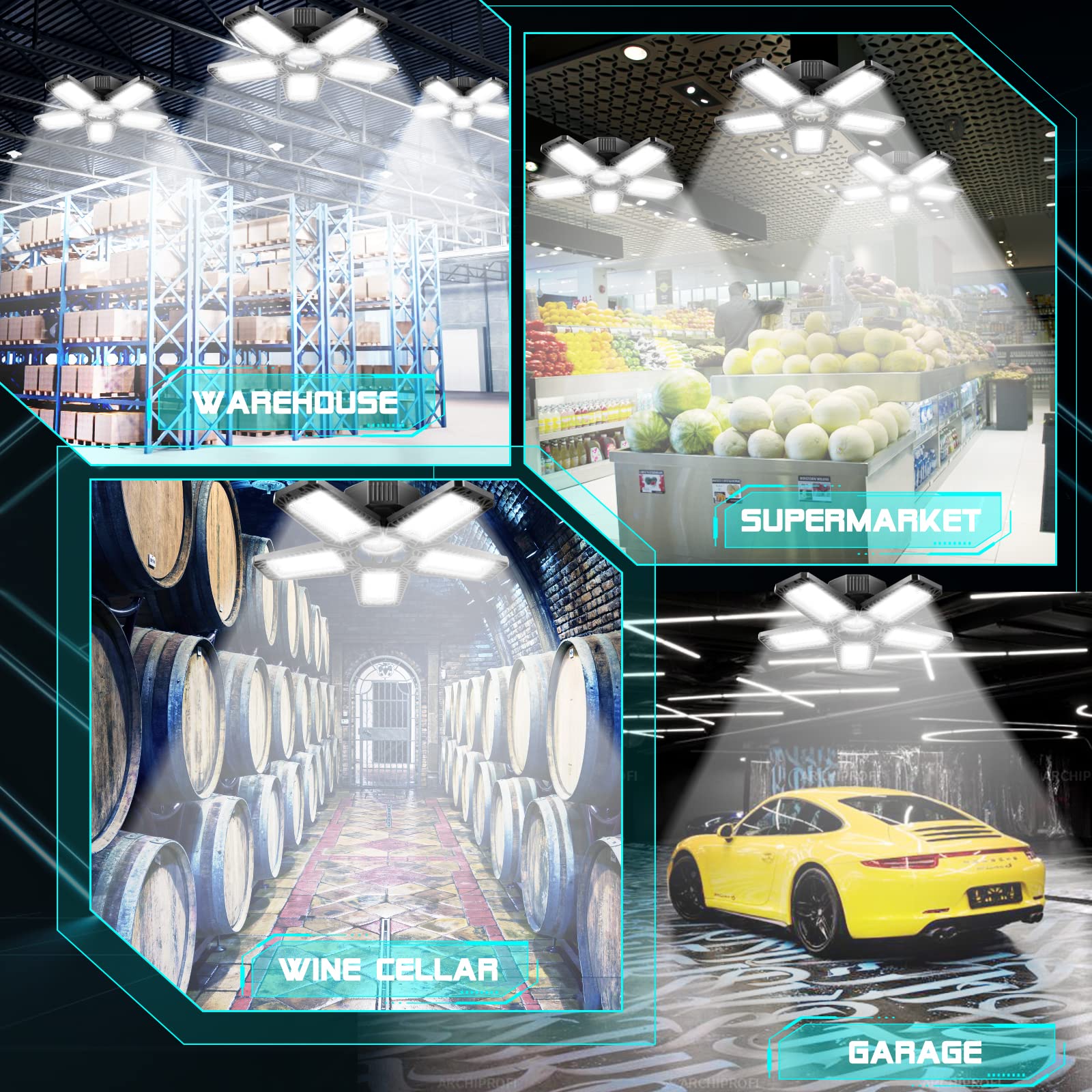 YIBEYYDS energy-efficient design saves energy compared to traditional lighting.