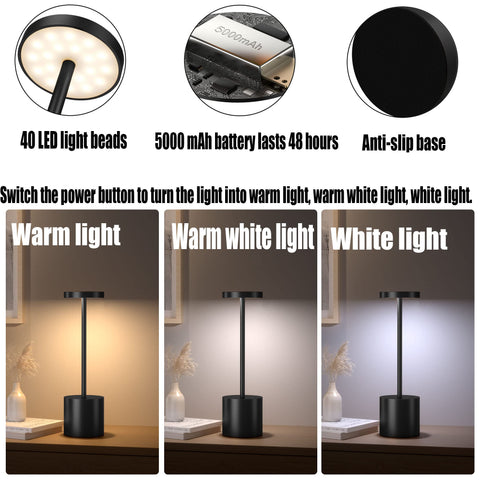 YIBEN portable desk lamp stands tall at ten and a quarter inches.