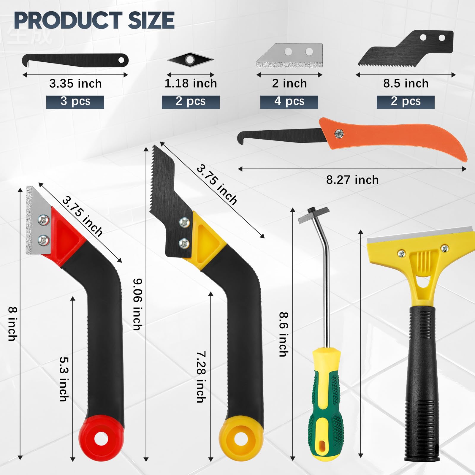 Yibrvoik ergonomic grout tools with non-slip grips