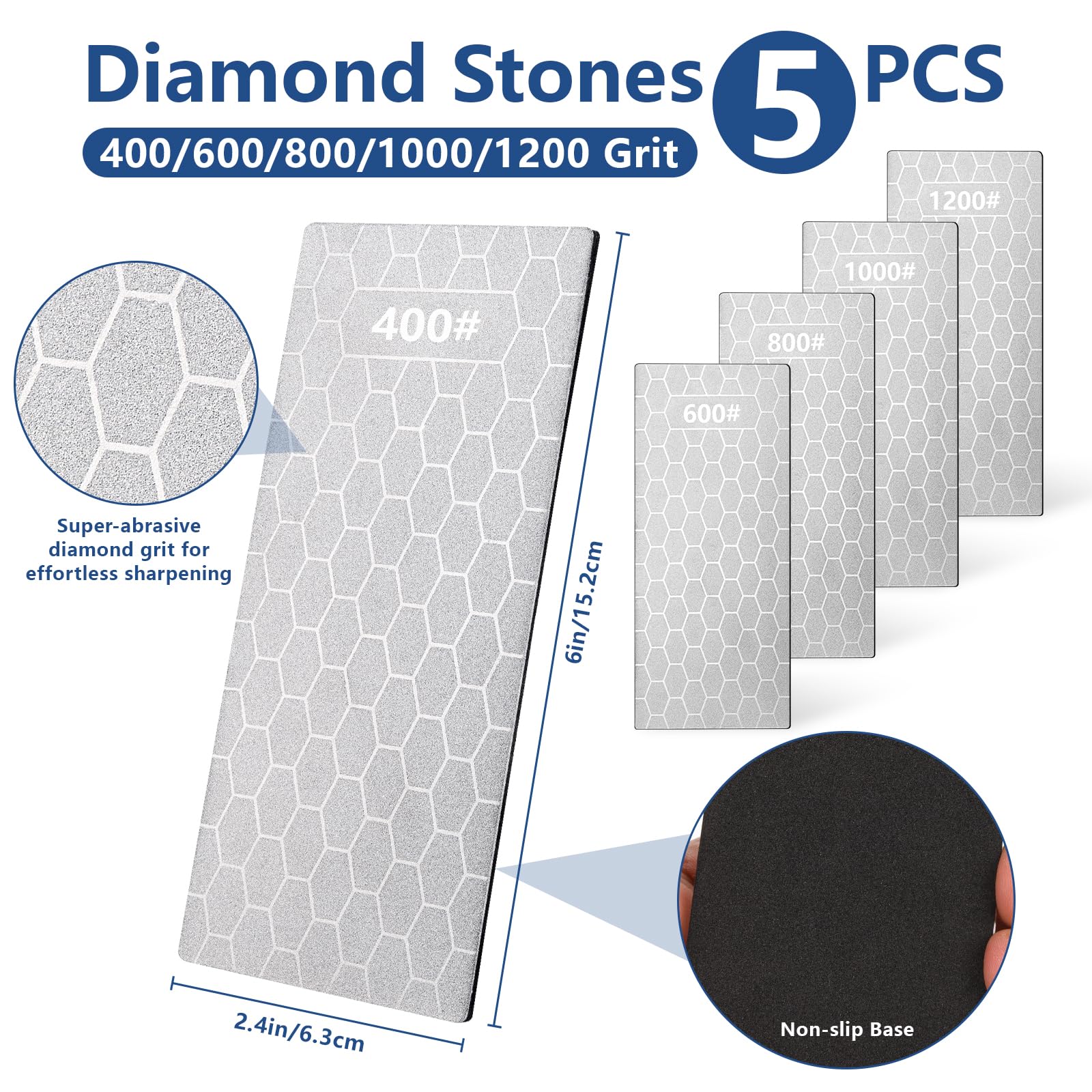 YIDAZLE diamond stones five grit levels for reshaping and polishing edges
