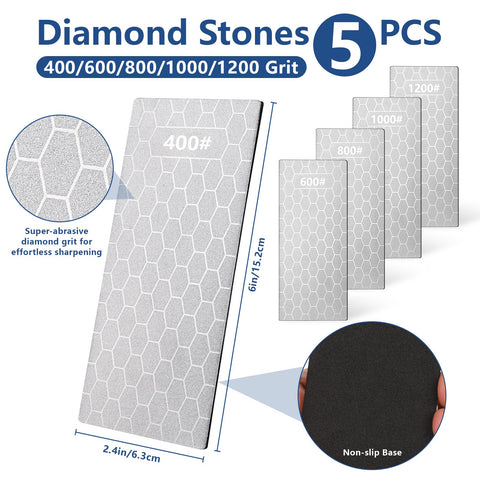 YIDAZLE diamond stones five grit levels for reshaping and polishing edges