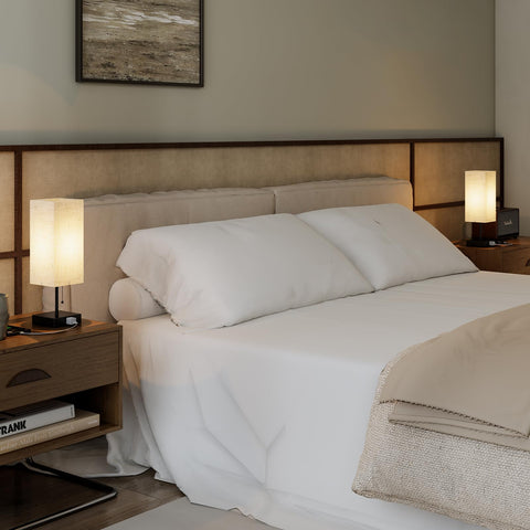 YIDPU table lamp featuring built-in AC outlets for convenient device charging.