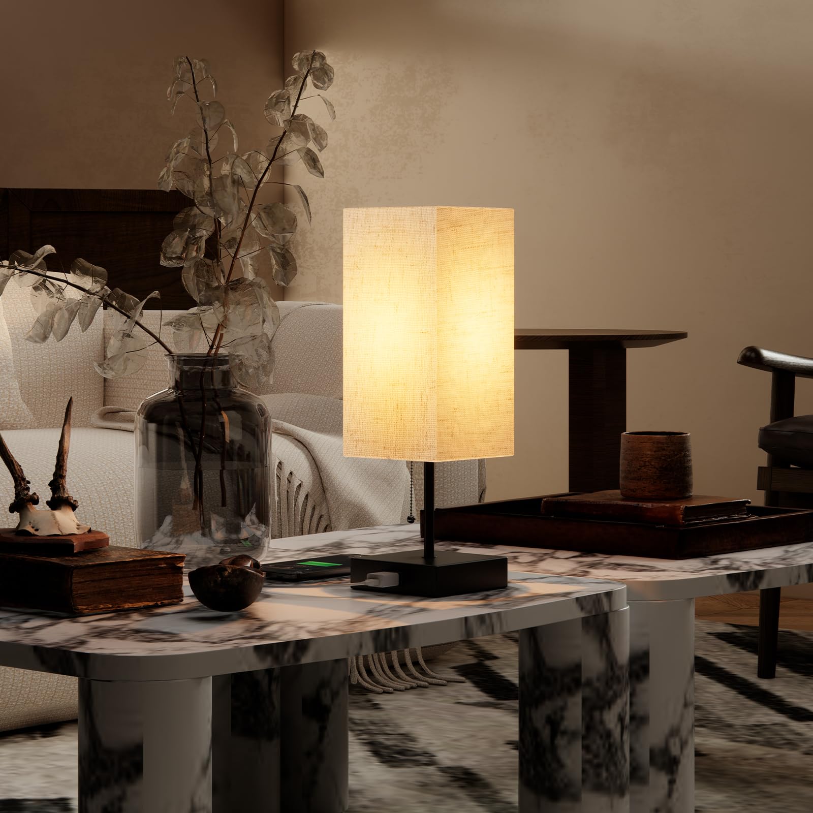 Easy to assemble YIDPU table lamp for bedroom or desk setup.