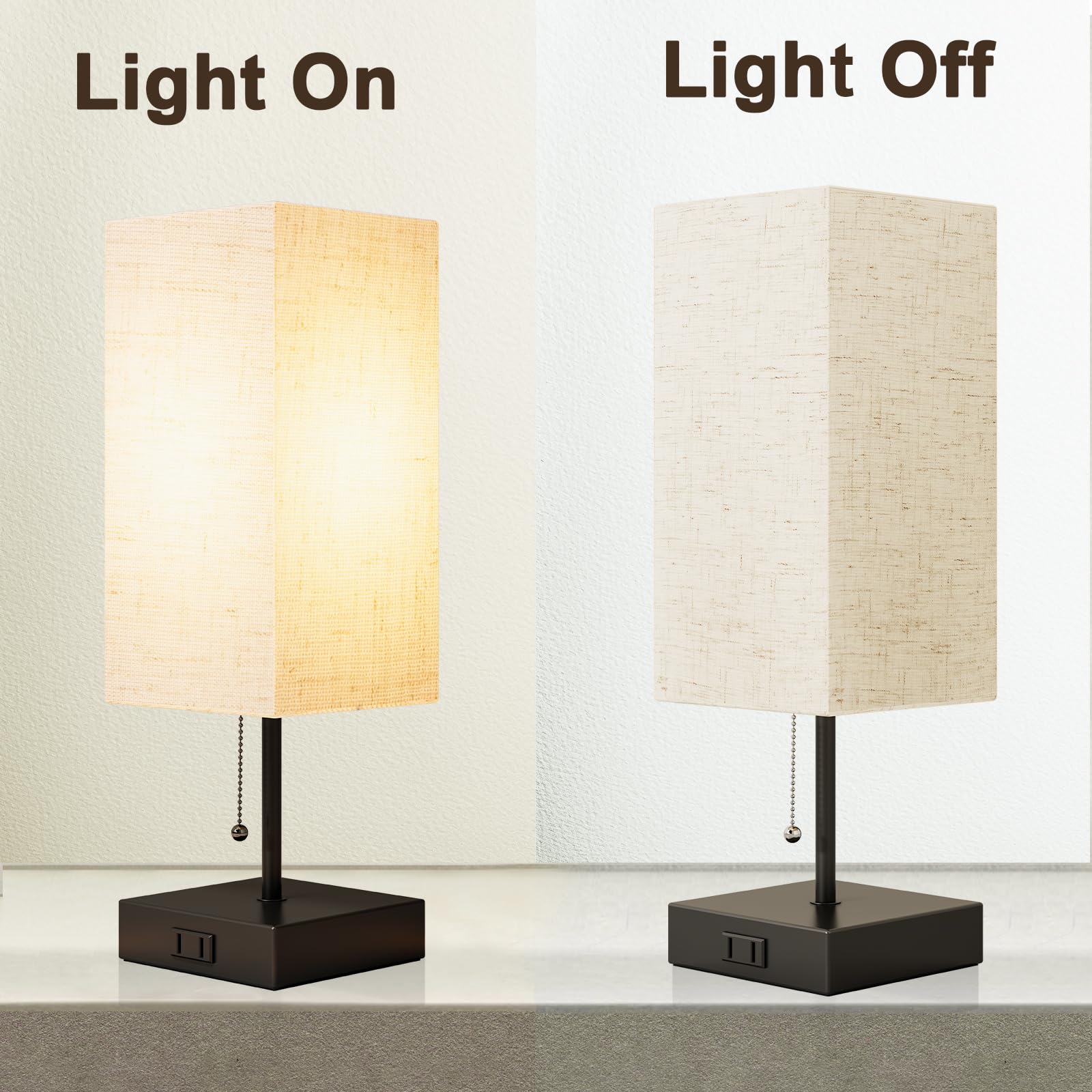 Included LED bulbs ensure immediate use with the linen shade.