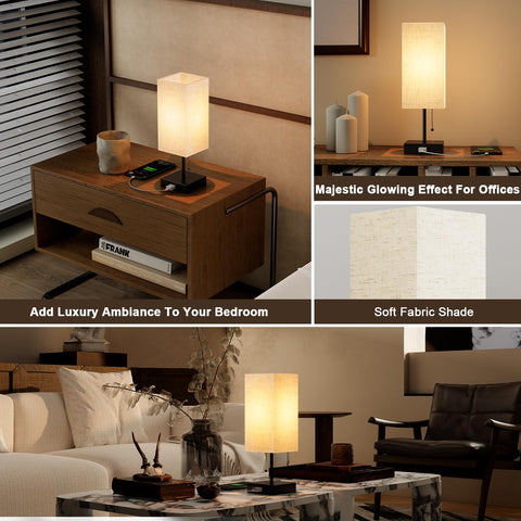 YIDPU table lamp pull-chain control for quick color temperature changes.