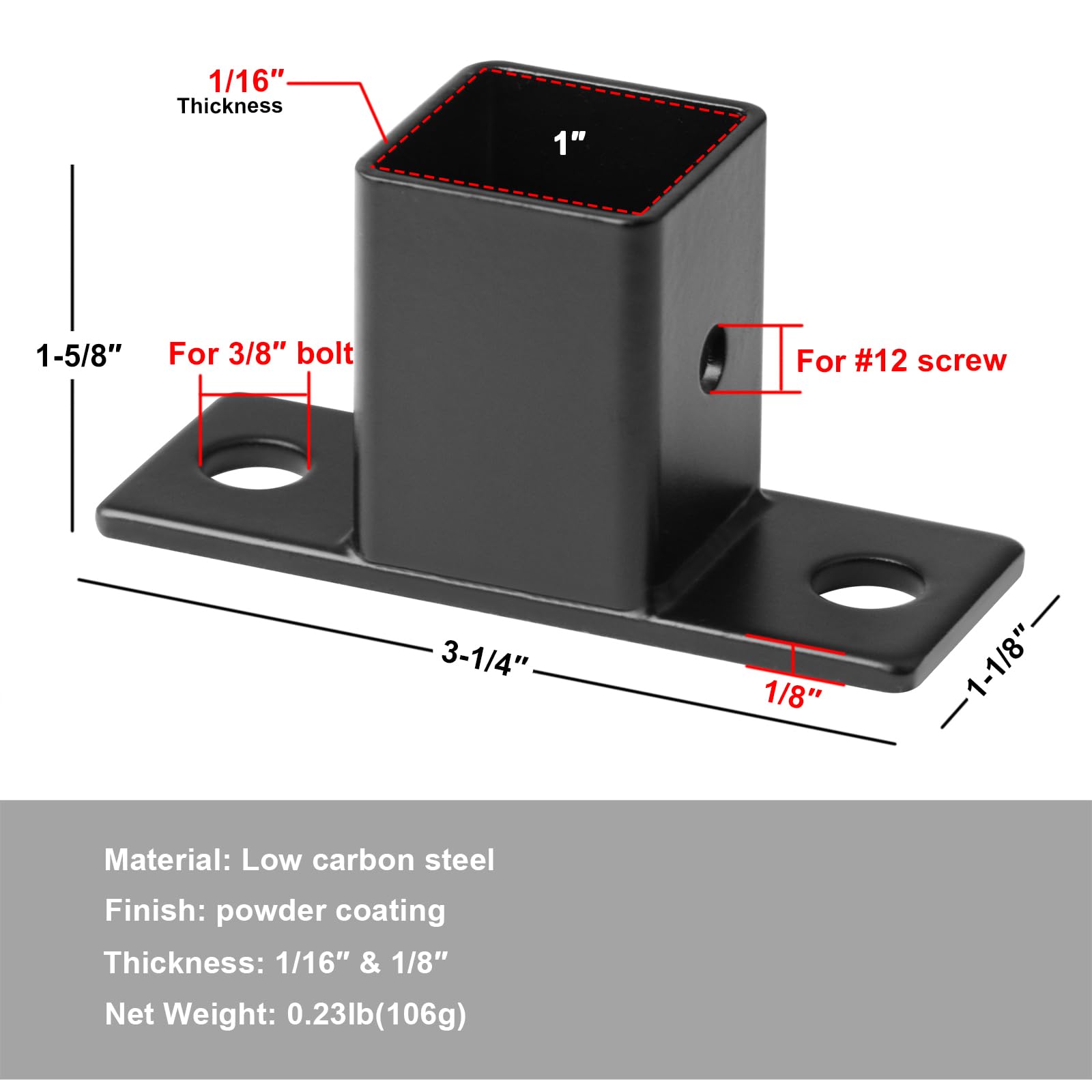 YIDU69Q 1 inch square tube fittings with plate enable quick, secure deck rail joins.