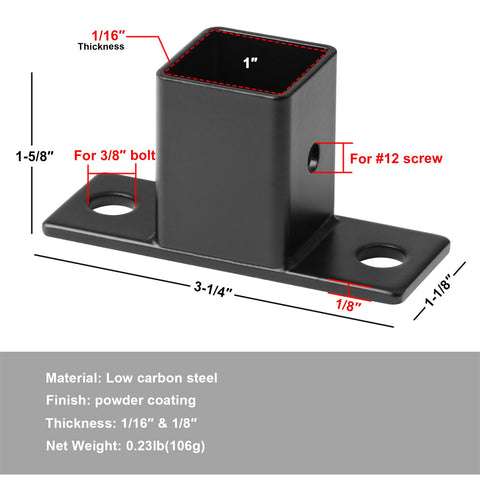 YIDU69Q 1 inch square tube fittings with plate enable quick, secure deck rail joins.