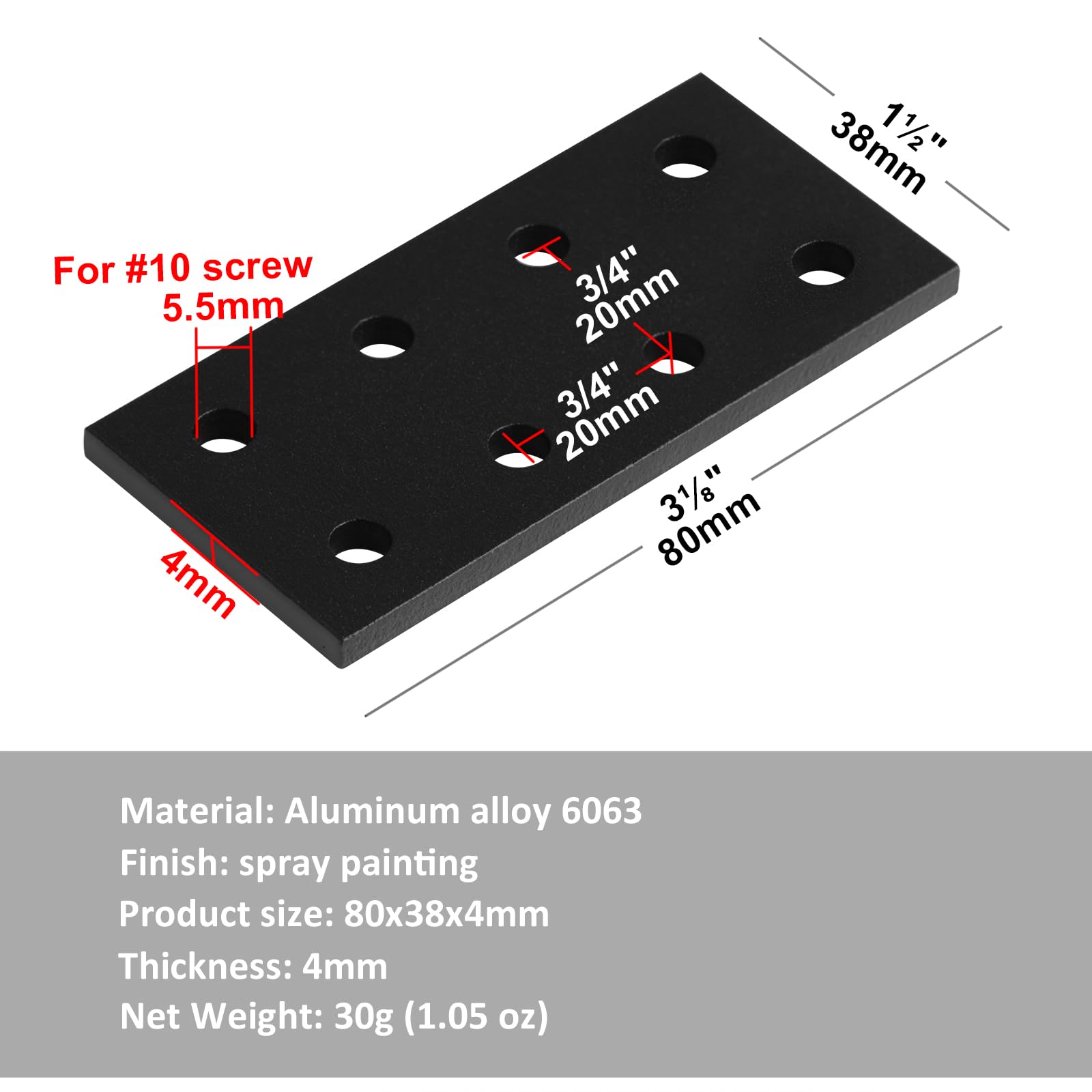 YIDU69Q 8-hole plate connector for quick 90-degree profile joins