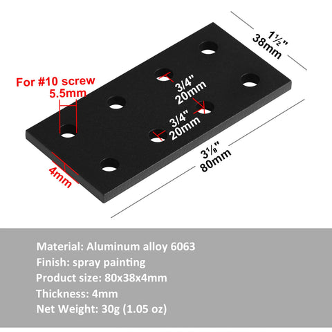YIDU69Q 8-hole plate connector for quick 90-degree profile joins