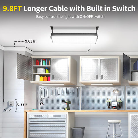 YIEELOG 150W LED Shop Light mounting brackets close‑up, sturdy installation options