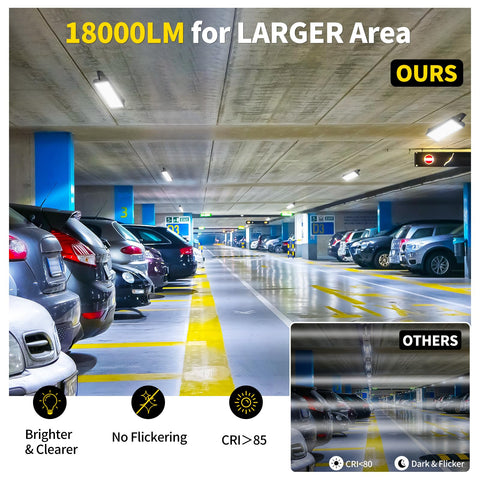 YIEELOG 150W LED Shop Light side view, IP66 waterproof design for outdoor or warehouse use