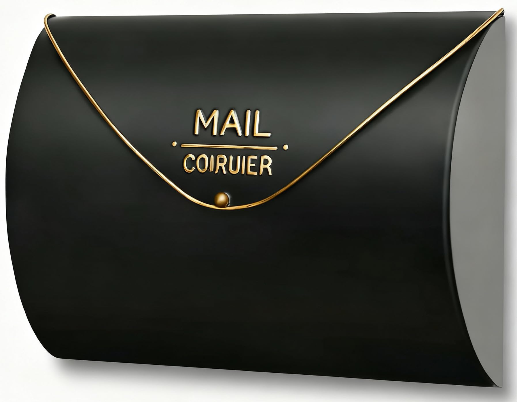 Yielycan black wall-mount mailbox front view with modern design and generous capacity