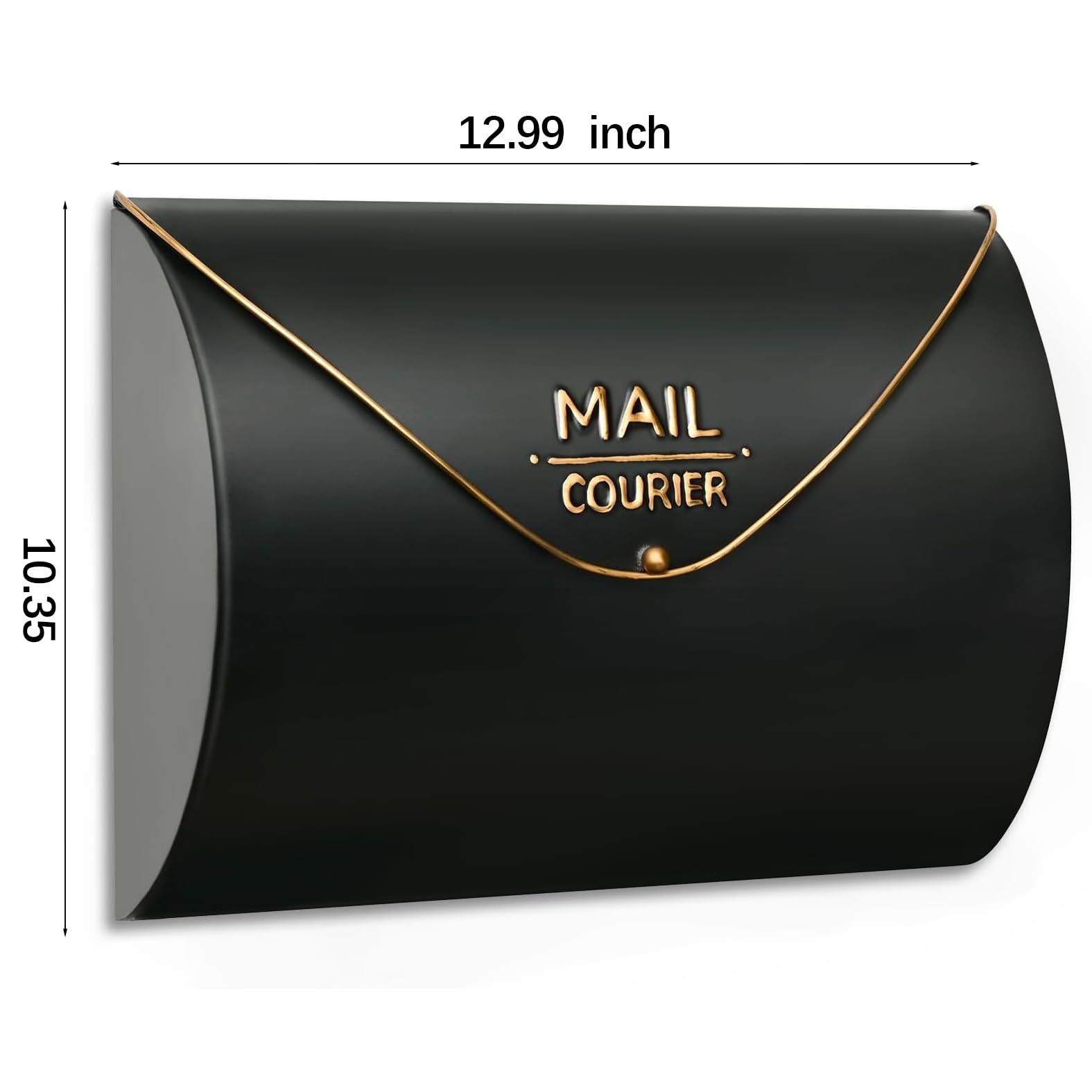 Yielycan black mailbox side profile showing slim wall-mounted form