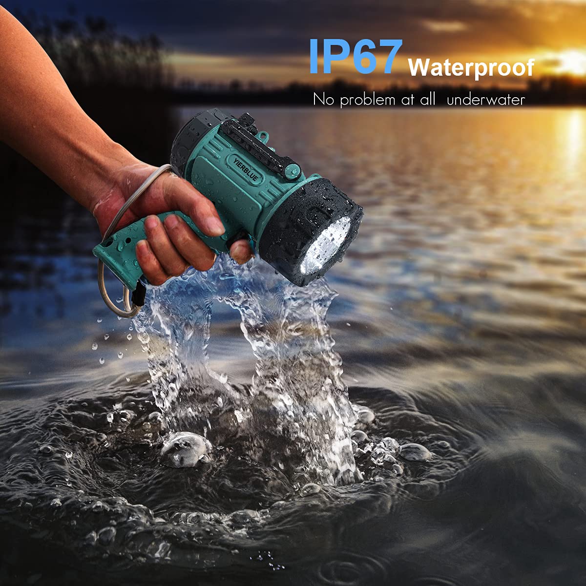 YIERBLUE floating spotlight helps recover the device after a drop.