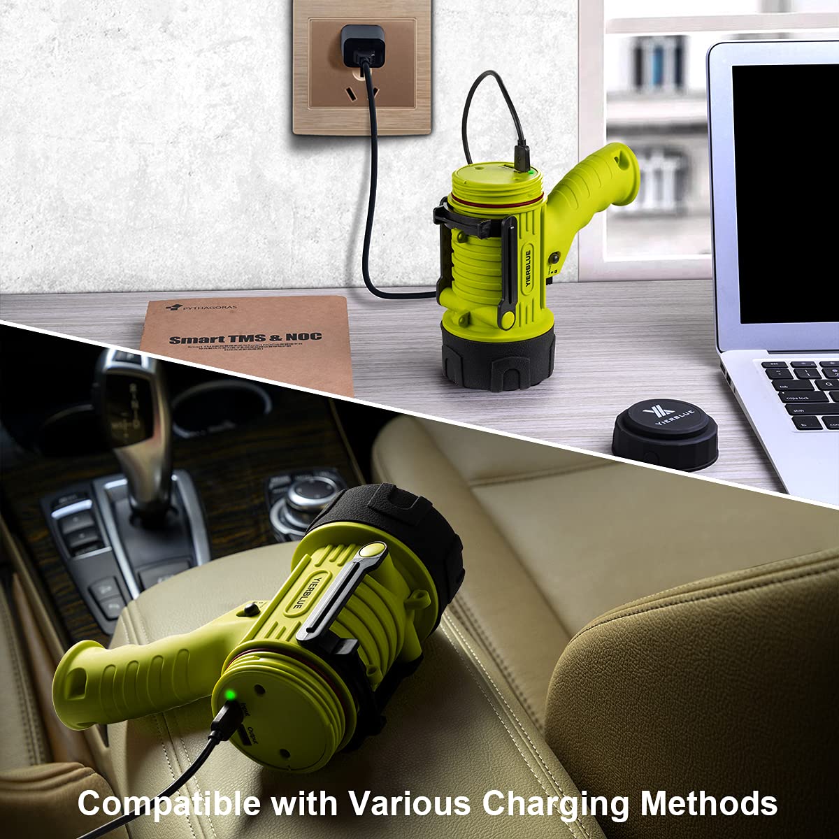 YIERBLUE portable outdoor spotlight ideal for camping and boating.