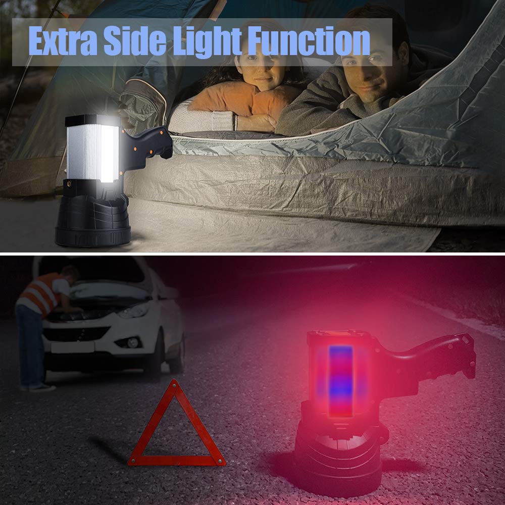 YIERBLUE Spotlight built-in battery and charging capability powers devices in emergencies