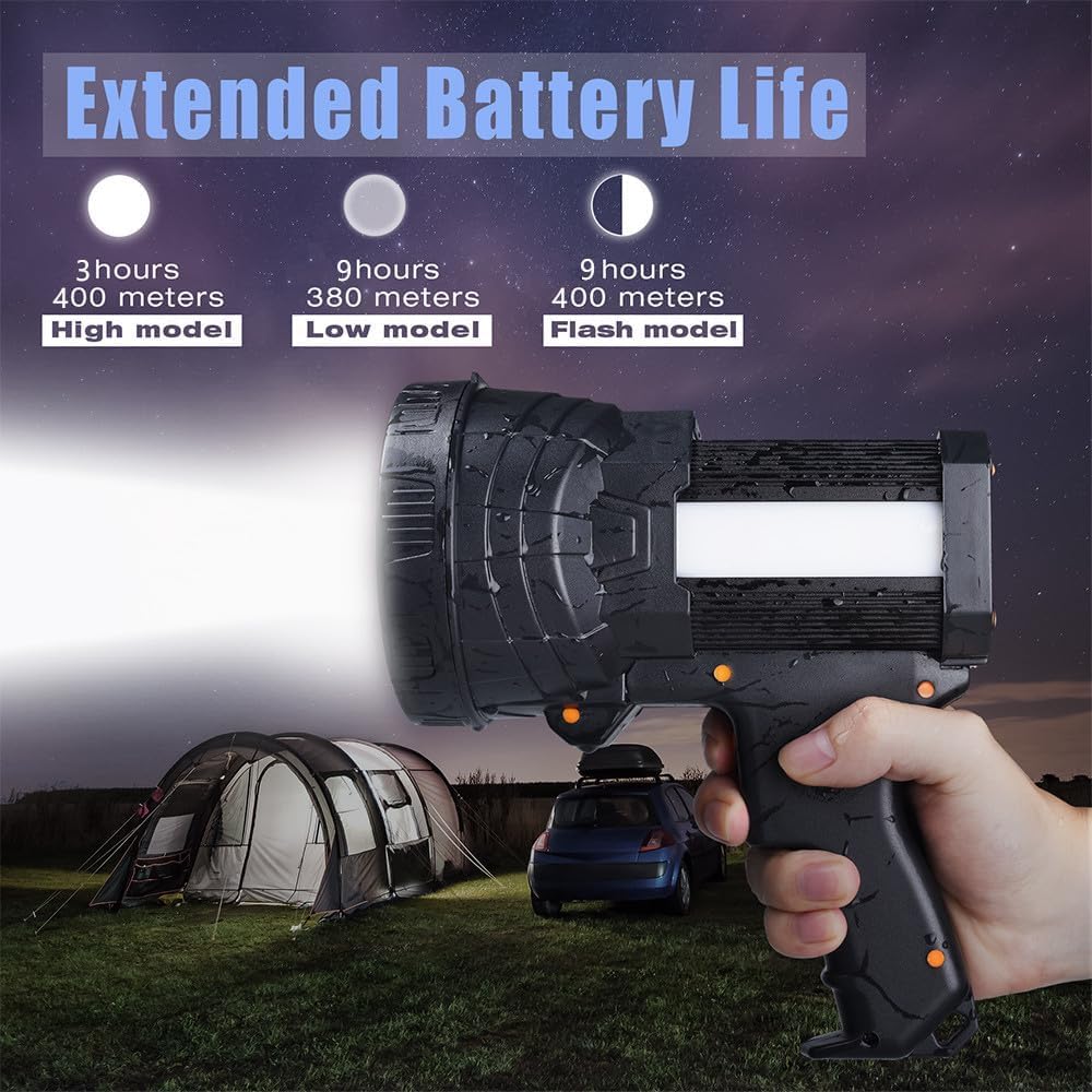 YIERBLUE Rechargeable Spotlight foldable tripod enables hands-free positioning
