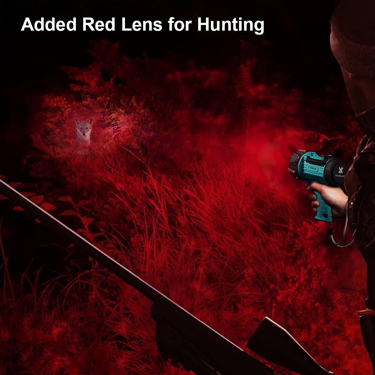 YIERBLUE removable red-filter provides night-use options for hunters or observers.