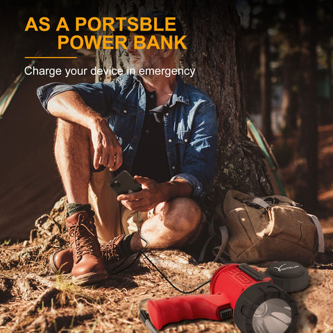 YIERBLUE spotlight power output port enables emergency device charging