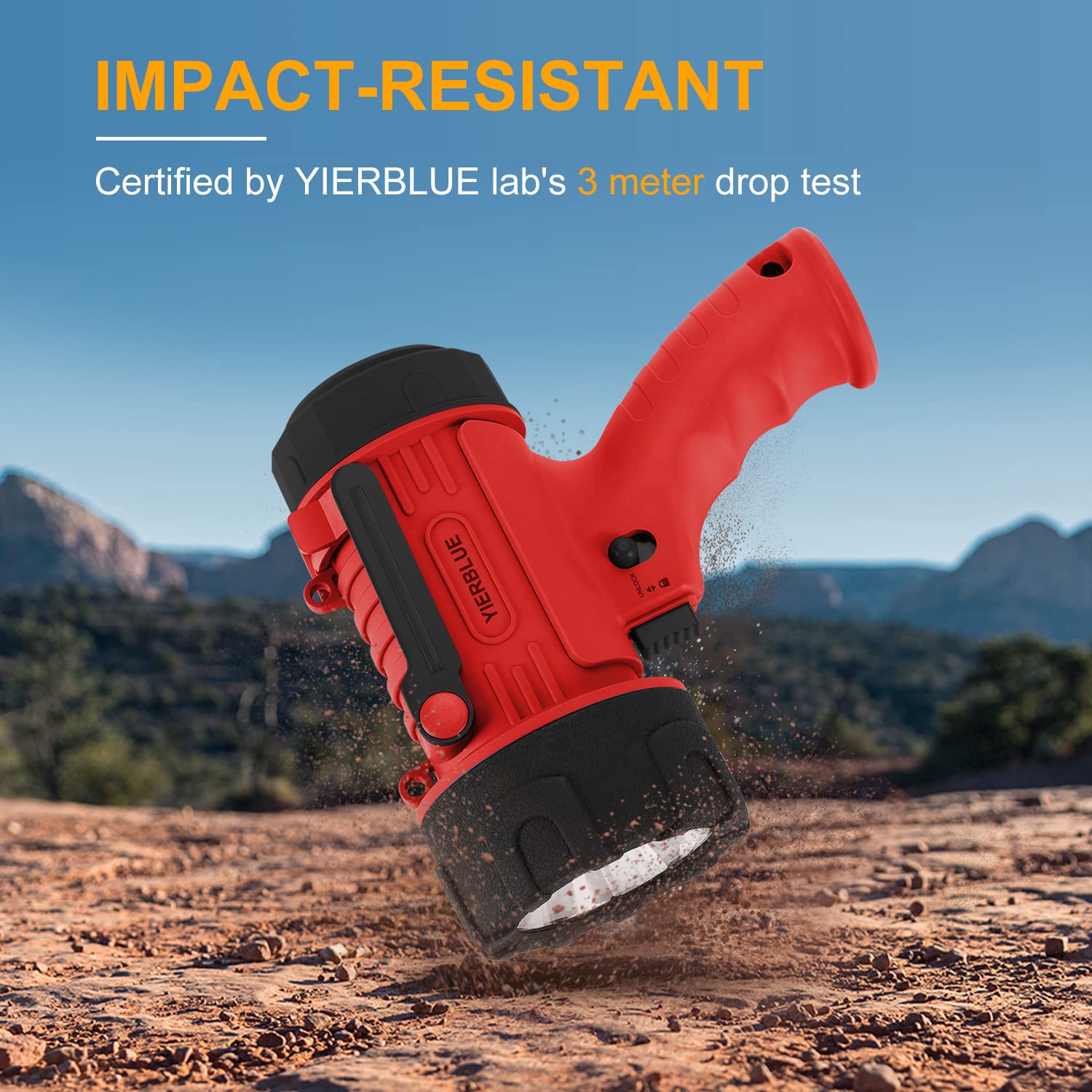 YIERBLUE spotlight with removable red filter for hunting lighting