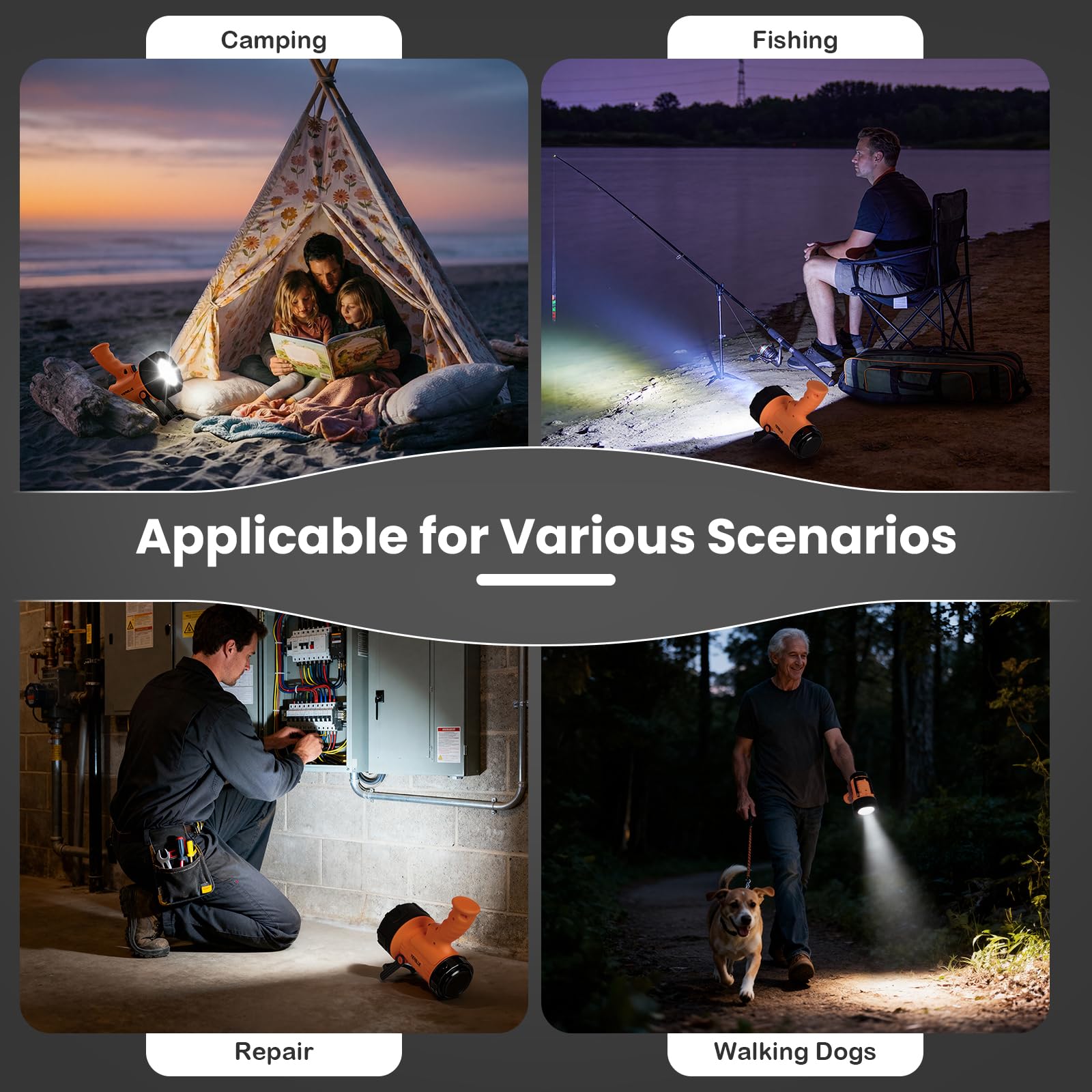 YIERBLUE 1,000,000 lumens reach broad areas quickly.