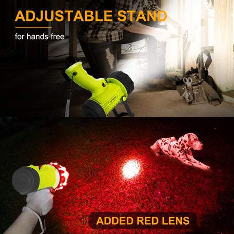 YIERBLUE foldable-stand spotlight allows hands-free operation.