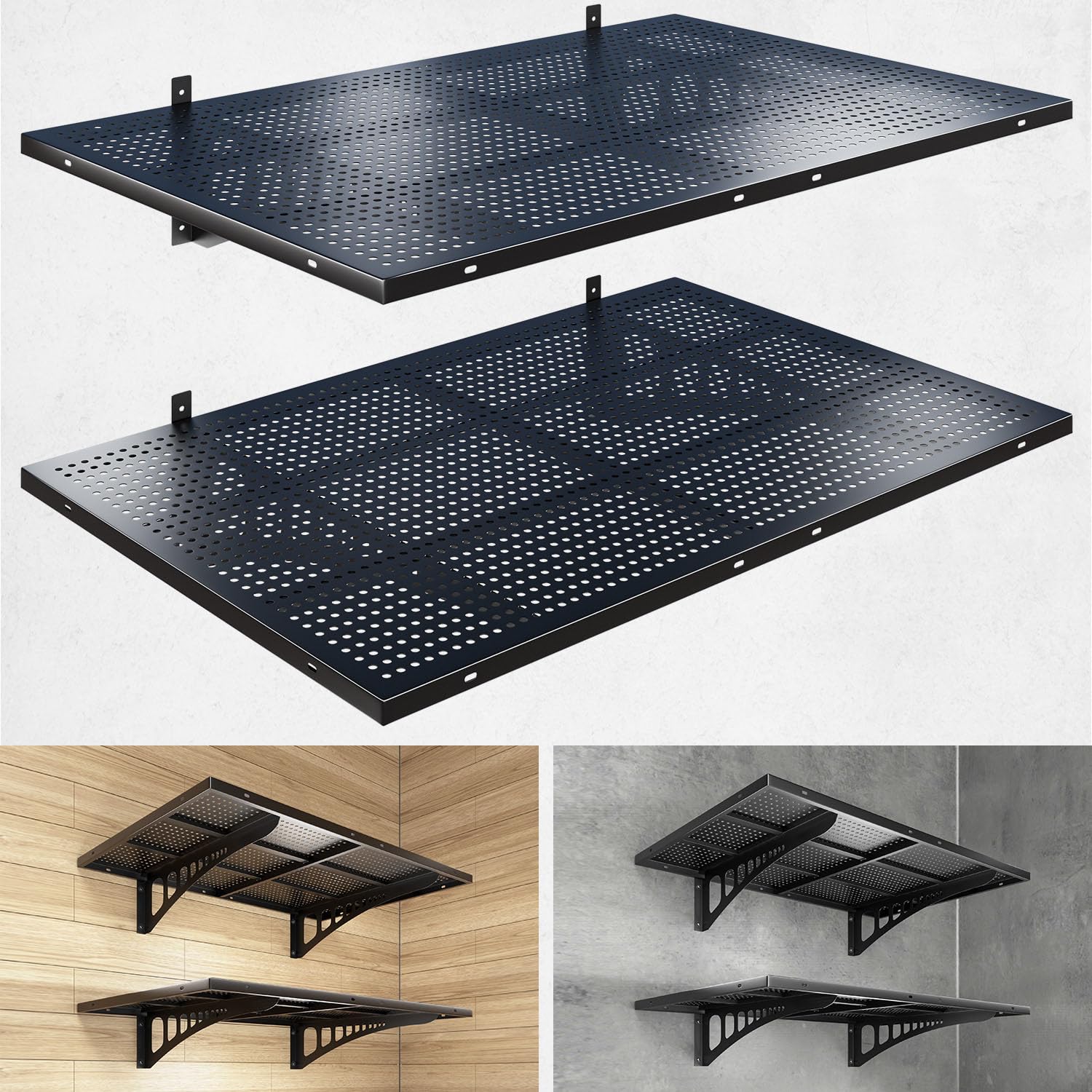 YIFRO 2-pack garage wall shelves mounted for organized storage