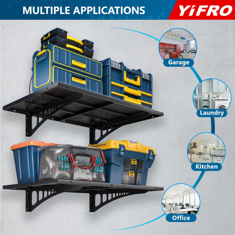 YIFRO 500 lbs total load capacity shelving supports heavy gear