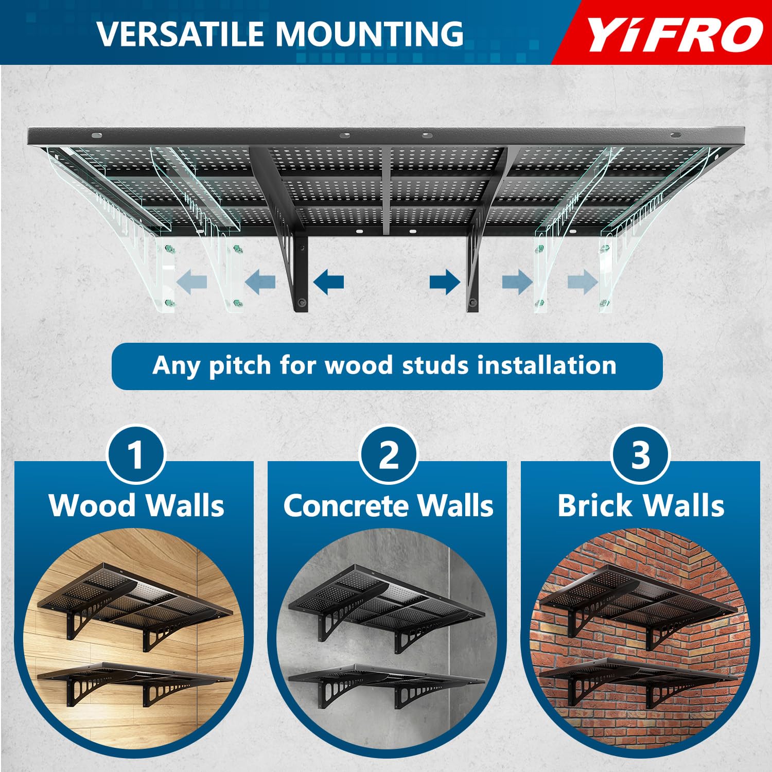 YIFRO adjustable spacing for varying post centers in a garage