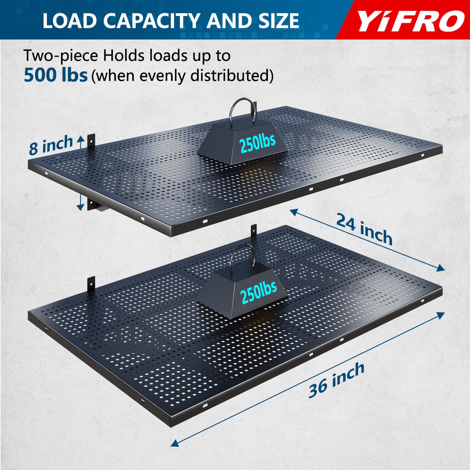 YIFRO heavy-duty garage shelf bracket assembly for secure storage