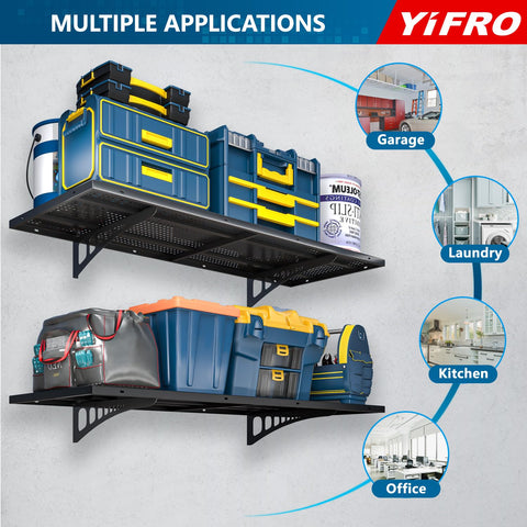 YIFRO wall-mounted shelves help save floor space and reduce clutter.