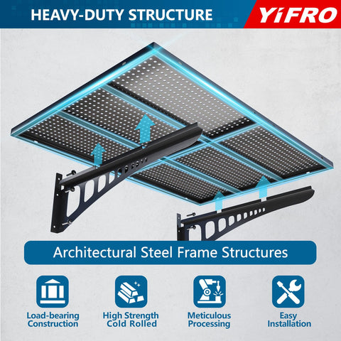 YIFRO wall shelf with hooks for versatile garage organization