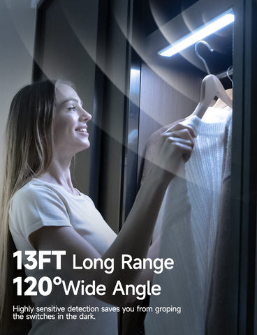 The YIGER motion-detection light shows 13 ft range for hands-free hallway lighting.
