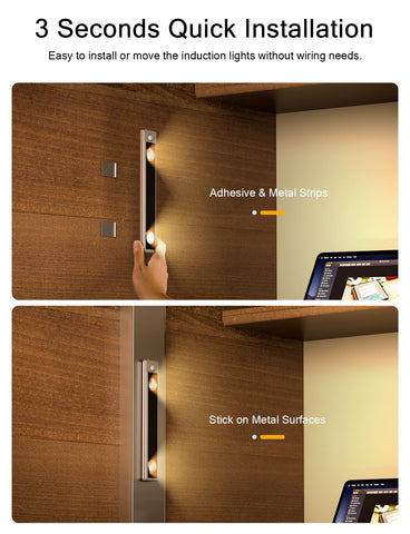 YIGER wireless closet lights ideal for kitchen, stairs, and storage spaces.