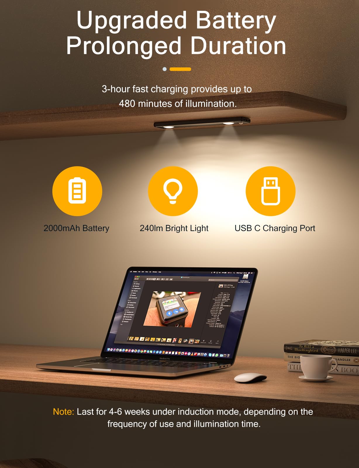 YIGER USB-C rechargeable design avoids disposable batteries and keeps light ready.