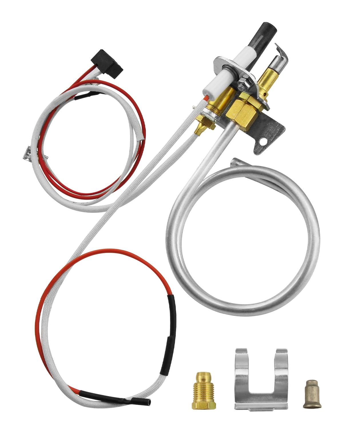YIGUCS water heater pilot assembly closeup shows sturdy construction for reliable ignition