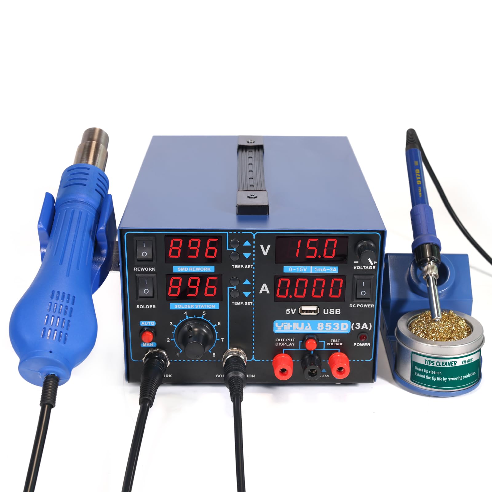 YIHUA 853D power-supply output testing for prototyping and validation