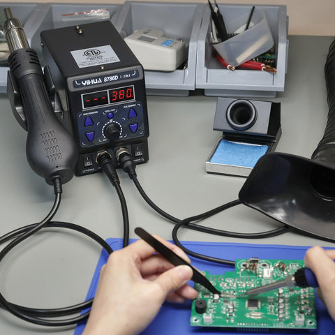 YIHUA 8786D ergonomic control panel for easy operation and quick adjustments.