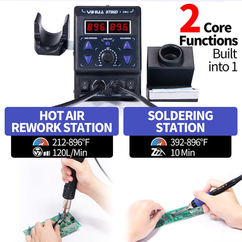 YIHUA 8786D precision temperature control displays accurate temps during rework.