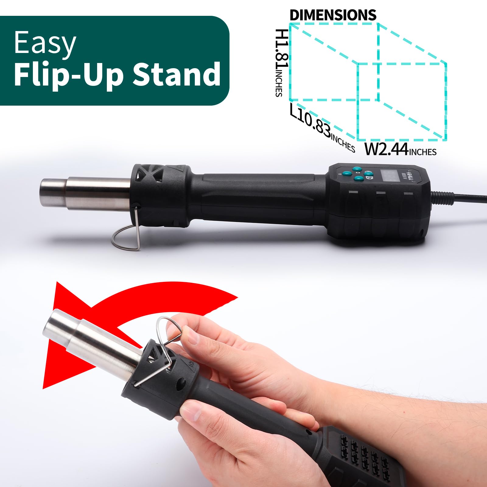 YIHUA three nozzles included for different diameters and applications.