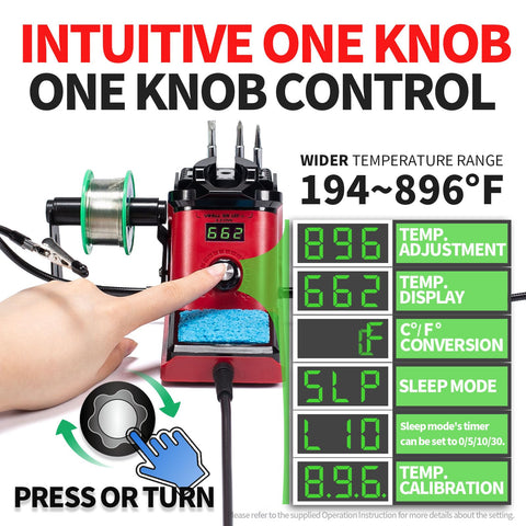 YIHUA 926 III temperature control knob enables easy, precise adjustments.