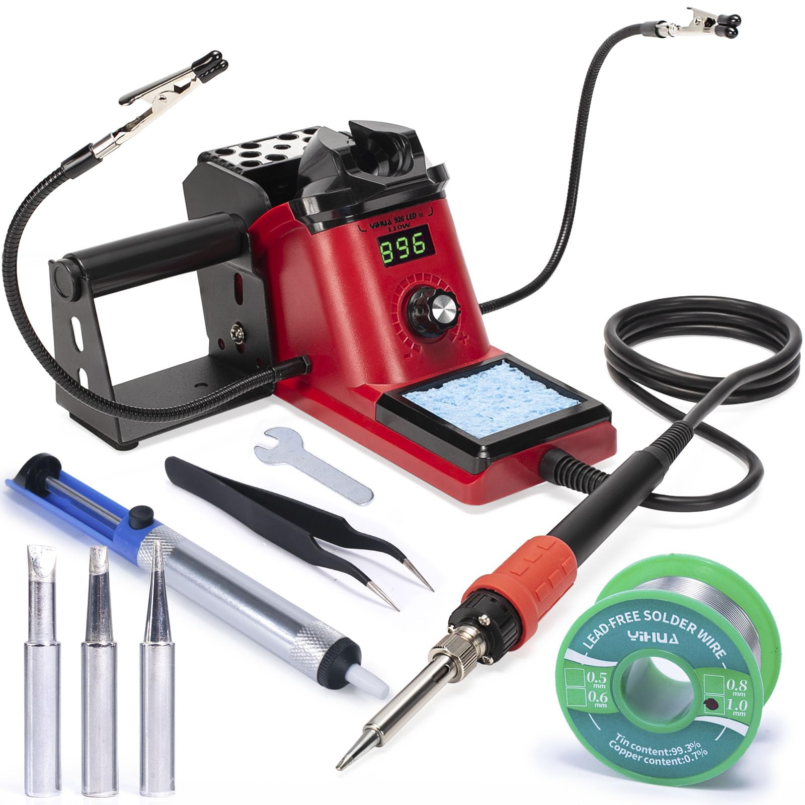 YIHUA 926 III soldering station front LED display for precise temperature monitoring.