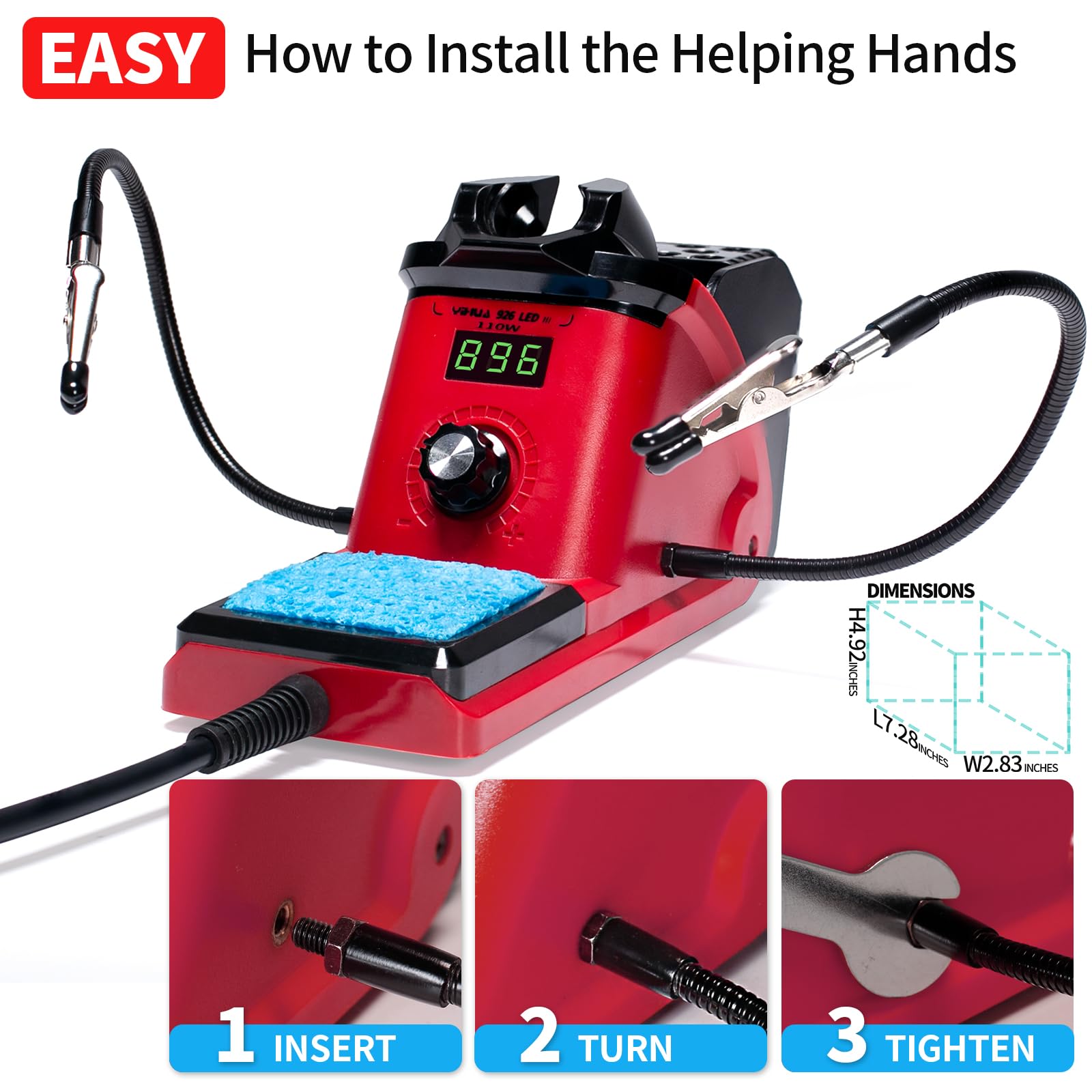 YIHUA 926 III helping hands clamps provide stable board work.