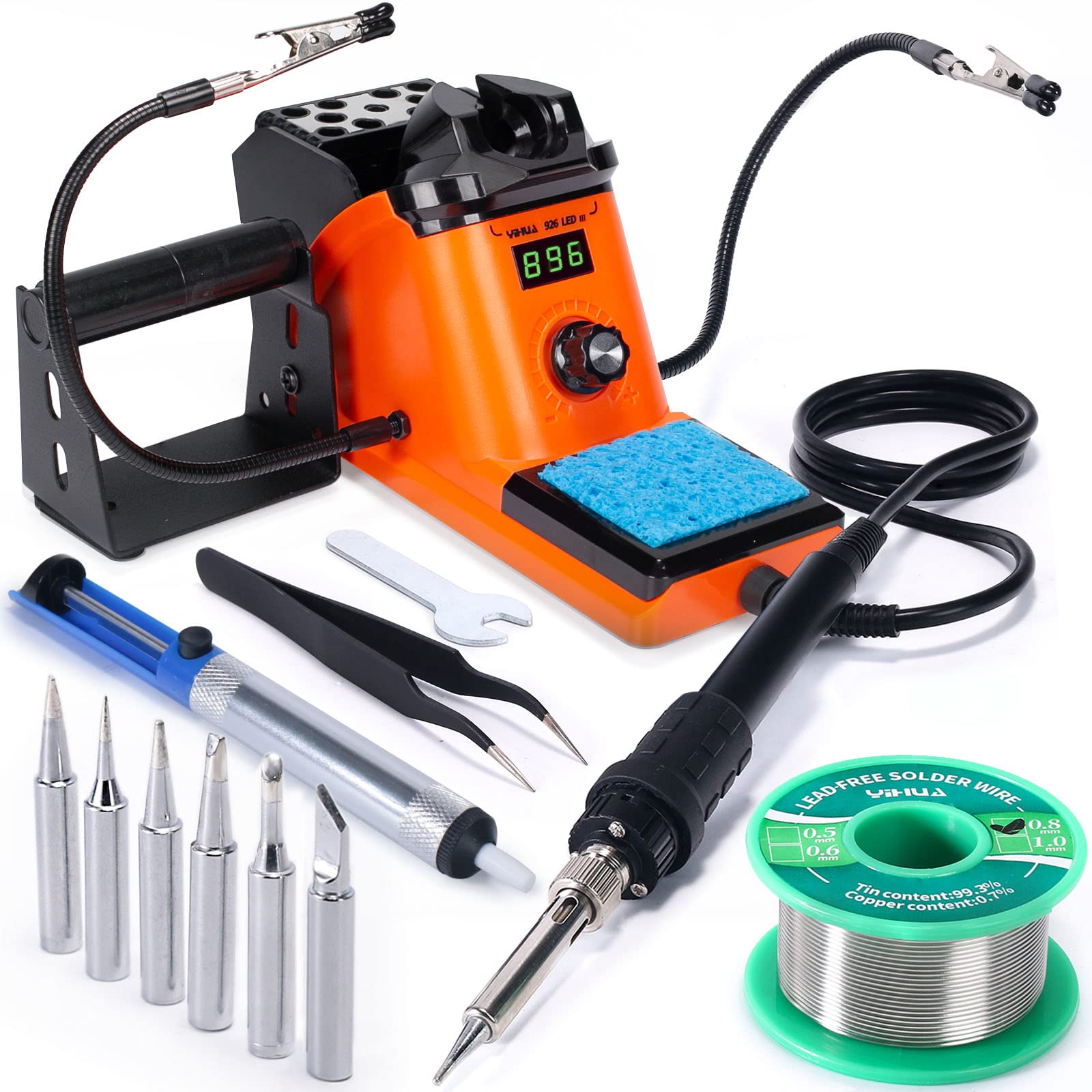 YIHUA 926 III soldering station front view with clear temperature display for precise control