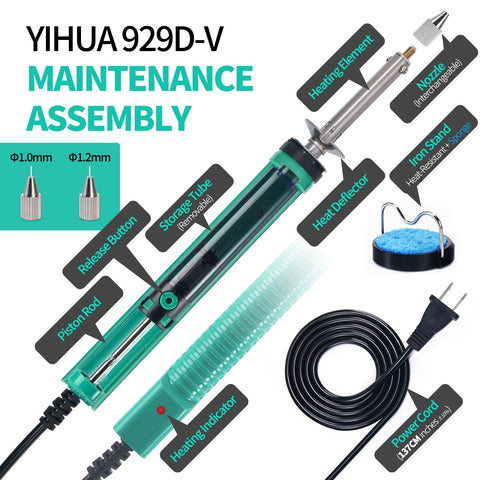 YIHUA 929D-V heat deflector protects hands during desoldering