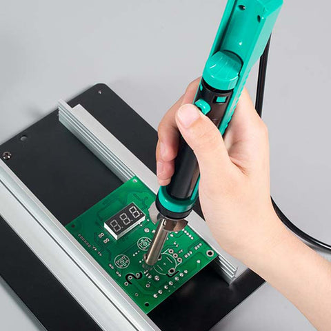 YIHUA 929D-V desoldering on through-hole PCB with precision