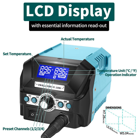 YIHUA 939D+ III EVO helping hands and magnifier aid precise work.