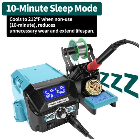 YIHUA 939D+ III EVO sleep mode preserves tip life between sessions.