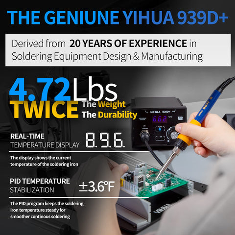 YIHUA 939D+ built-in transformer inside view highlighting safe, stable power delivery.